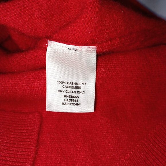 Halogen 100% Cashmere Crew Neck Sweater Red Womens Small Cozy Christmas Holiday - Picture 4 of 7